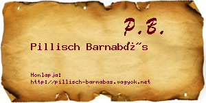Pillisch Barnabás névjegykártya